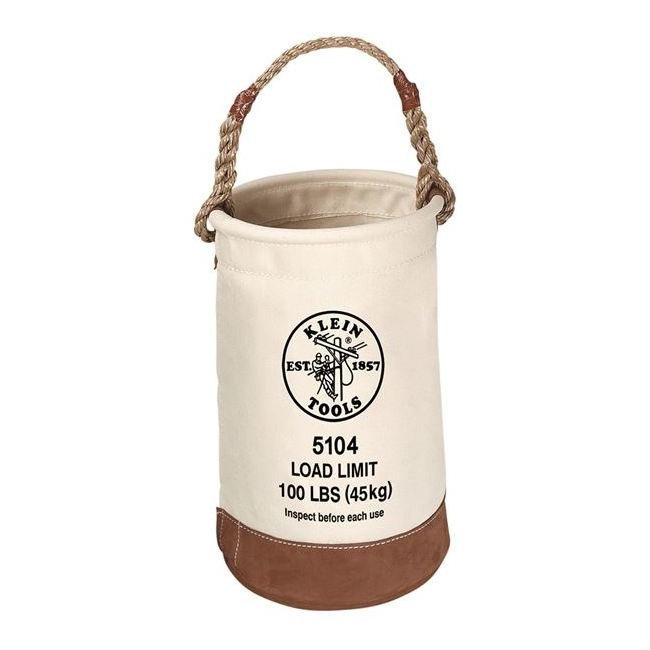 Klein® 17" Leather Bottom Bucket for Linemen - No. 4 Canvas - Image 2