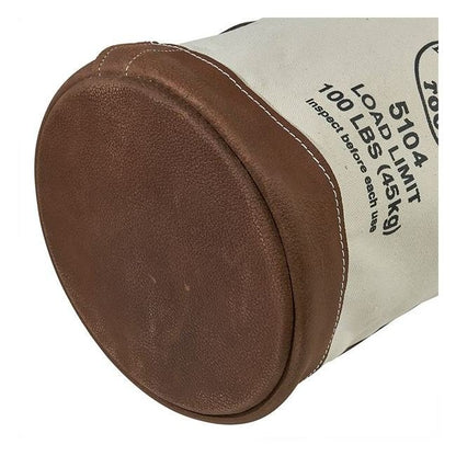 Klein® 17" Leather Bottom Bucket for Linemen - No. 4 Canvas - Image 5