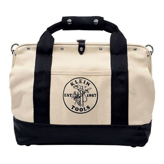 Klein® 14 in. Canvas Tool Bag with Leather Bottom - Image 1
