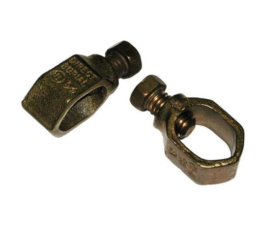 Heavy-Duty Ground Rod Clamp for 1-Inch Rods, 1/0-8 AWG Wire Capacity - Image 1