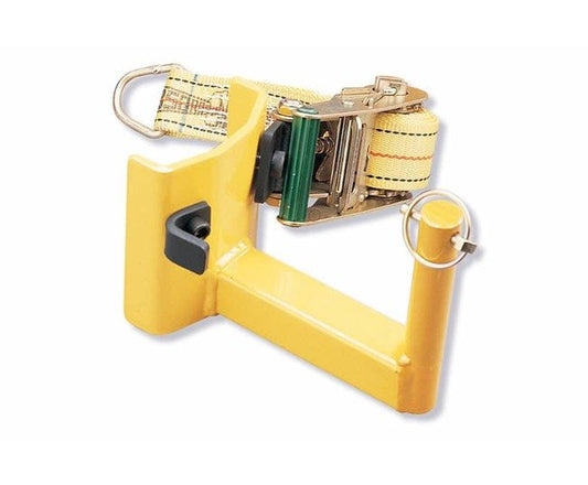 8-Inch Double Pole Mount Corner Bracket for Aerial Hardware - Nylon Ratchet Strap - Image 1