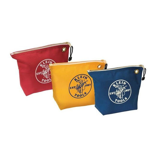 Klein® Tools 3-Pack Assorted Canvas Zipper Bag - Wire Nuts & Connectors Storage - Image 1