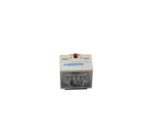 120 VAC 4 Pole Double Throw Relay with Lockable Test Button - Image 1