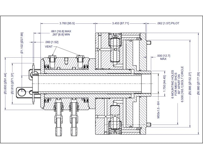 MicroCentric LDN/LV Through Hole Air Cylinder with Lock Valve - Image 2