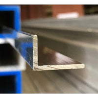 6063-T52 Architectural Aluminum Angle, 1.000" x 2.000" x 0.125"