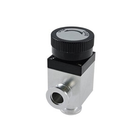KF-16 Flange Size Aluminum Block Manual Angled Valve with Thick Bellows - Image 1