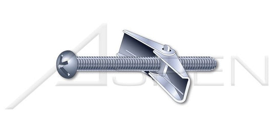 Steel Round Head Combination Slot/Phillips® Drive Toggle Bolt with Wing - Image 1