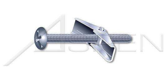 Steel Mushroom Head Combination Slot/Phillips® Drive Toggle Bolt with Wing - Image 1