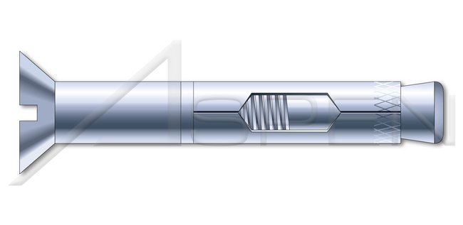 Steel Zinc Plated Flat Countersunk Head Sleeve Anchor - Image 1
