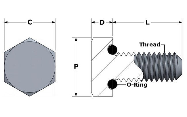 APM Hexseal® Standard Seelbolt® 13 Millimeter (mm) Distance between Flats (C) High-Pressure Self-Sealing Hex Bolt - Image 2