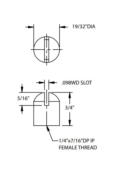 Kwik-Grips 1/4"-20 IP Female Slotted Cable Coupler - Image 3