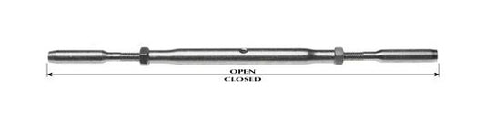 Steel Swage Turnbuckle for 1/4" Wire Rope - Thread Size 3/8-24 - Image 1