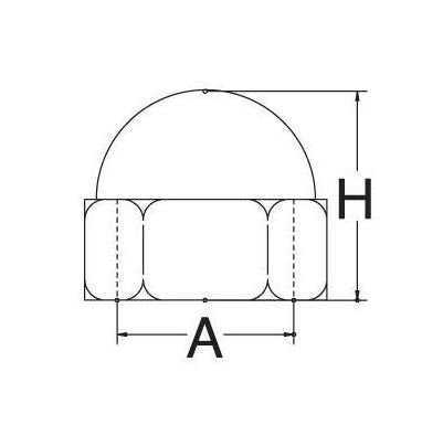 Stainless Steel T316 Acorn Nut for Cable Railing - 3/8" - 16 - Image 2