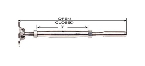 Shortie Deck Toggle Turnbuckle for Architectural Cable Railings - Image 1