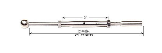 Architectural Shortie Ball End Turnbuckle for Cable Railing - Image 1