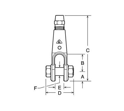 Forged Clevis Socket Fitting - Galvanized Steel, 1/2" - Image 2