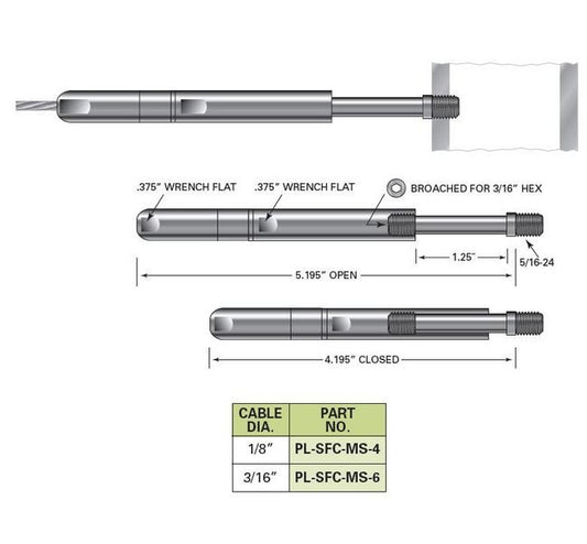 Push-Lock Turnbuckle with Threaded Bolt - Image 1