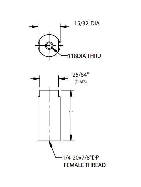 Kwik-Grips 1/4"-20 Female Cable Coupler - Image 3
