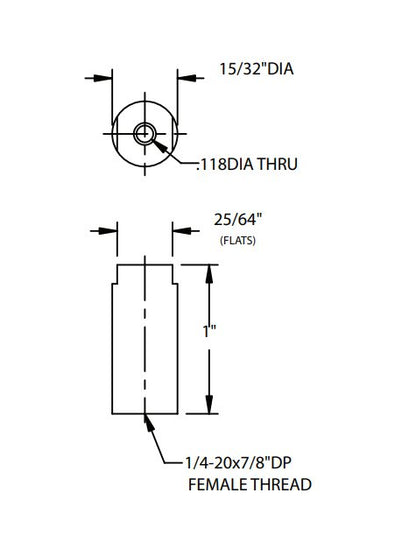 Kwik-Grips 1/4"-20 Female Cable Coupler - Image 3