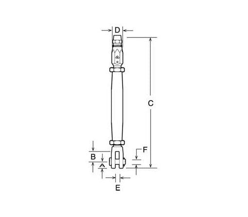 Machined Series Closed Body Clevis & Socket Turnbuckle - Image 1