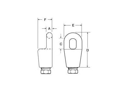 Bronze Offset Eye Wire Rope Fitting - 3/16" - Image 2