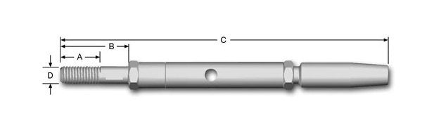 Classic Turnbuckle for Cement Posts - Wire Rope Fitting - Image 1