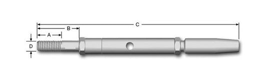 Classic Turnbuckle for Cement Posts - Wire Rope Fitting - Image 1