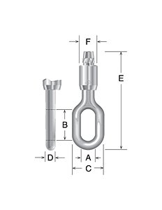 Forged Series: Towing Eye Fitting - Galvanized Steel 3/4" Wire Rope - Image 1