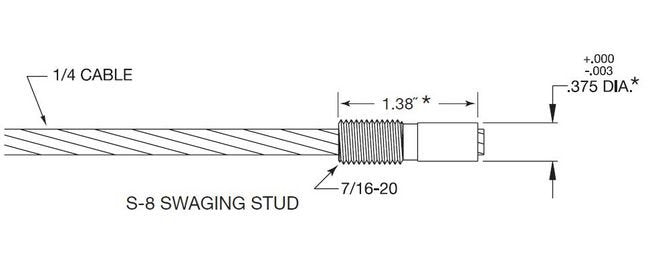 Invisiware Swaging Stud for 1/4" Wire Rope - Image 2