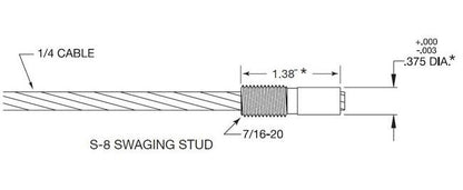 Invisiware Swaging Stud for 1/4" Wire Rope - Image 2