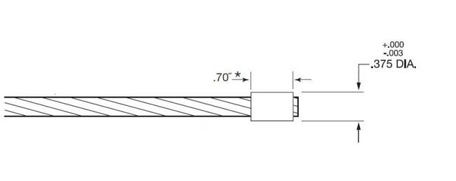 Stainless Steel Type 316 Ferrule for 3/16" Wire Rope - Image 2