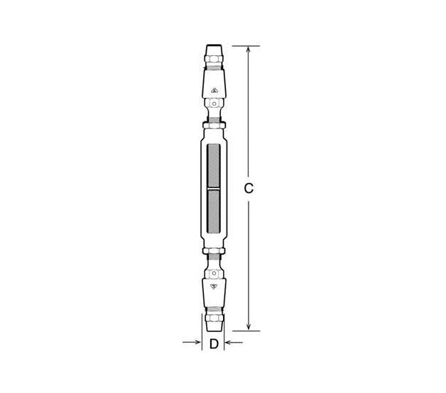 Galvanized Steel Open Body Double Socket Turnbuckle - Image 2