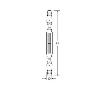 Galvanized Steel Open Body Double Socket Turnbuckle - Image 2