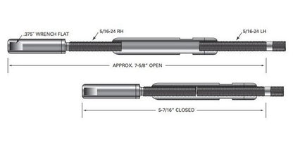 Push-LockÃ¢Â„Â¢ Turnbuckle with Hanger Bolt - Image 3