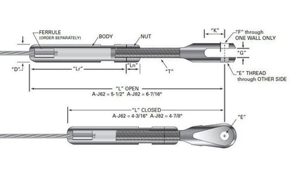 Adjust-A-Jaw Tensioner - Wire Rope Turnbuckle - Image 2