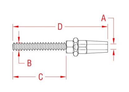 Metric Right Hand Quick Attachâ„¢ Stud for Cable Railings - Image 2