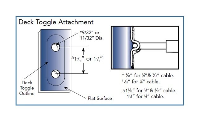 Classic Deck Toggle Turnbuckle with 1/4" Wire Rope Dia - Image 2