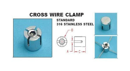 Stainless Steel Cross Wire Clamp for Architectural Cable Railings - Image 2