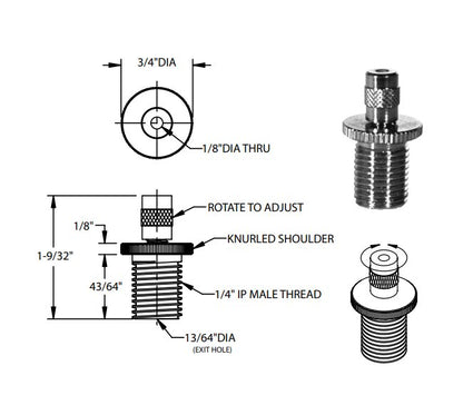Swageless Bottom Exit Gripper with Safety Nut for 1/16'' & 3/32'' Cable 1/8''-20 IP Male - Image 3