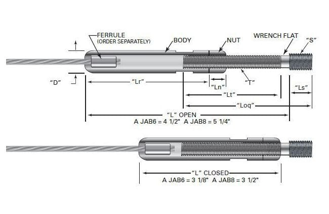 Adjust-A-Body Cable Tensioner with Concrete Anchor Bolt - Image 2