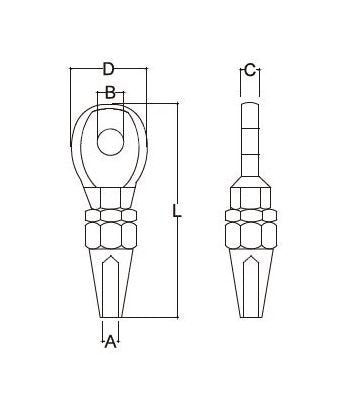 316 Stainless Steel Swageless Eye - Architectural Cable Railing Component - Image 2