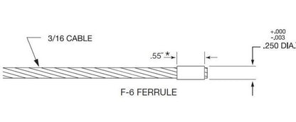 Stainless Steel Type 316 Ferrule for 3/16" Wire Rope - Image 2