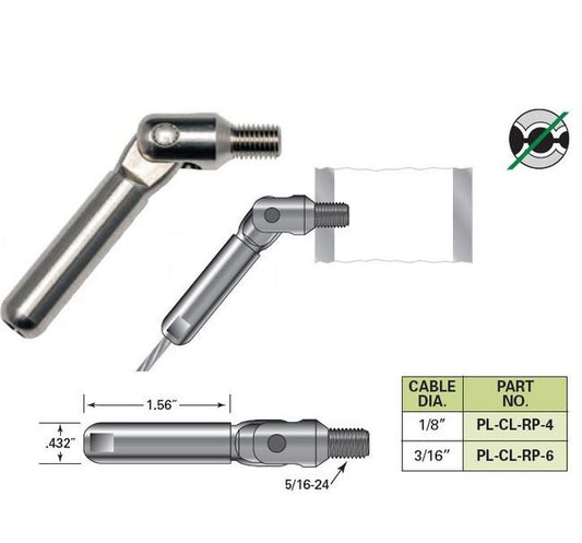 Push-Lock Cable Railing Stop End Fittings - Image 1
