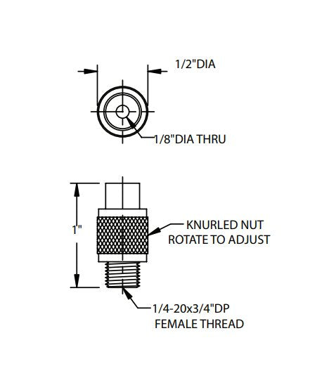 Kwik-Grips Threaded 1/4-20 Female Cable Coupler - Image 3