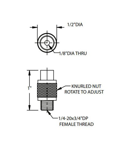 Kwik-Grips Threaded 1/4-20 Female Cable Coupler - Image 3