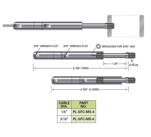 Push-Lock Threaded Bolt Turnbuckle - Image 1