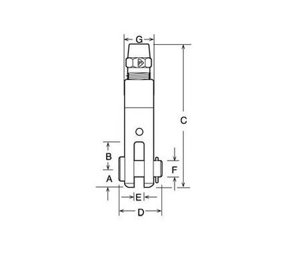 Machined Clevis Socket Fitting for Electroline Wire Rope, 7/16" - Image 2