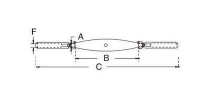 Stainless Steel T316 Swage to Swage Turnbuckle - Image 2
