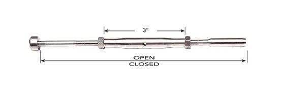 Shortie Button Turnbuckle - Wire Rope Cable Railing Component - Image 1