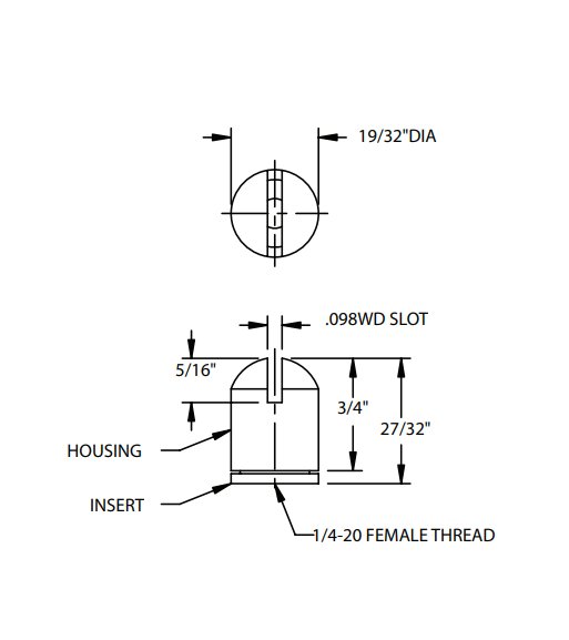 Kwik-Grips 1/4"-20 Female Slotted Cable Coupler - Image 3
